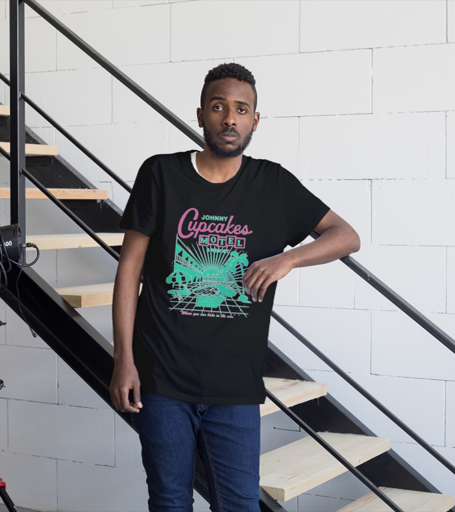 Johnny Cupcakes Motel Retro Resort Poolside Vibes Bake In The Sun Experience T-Shirt