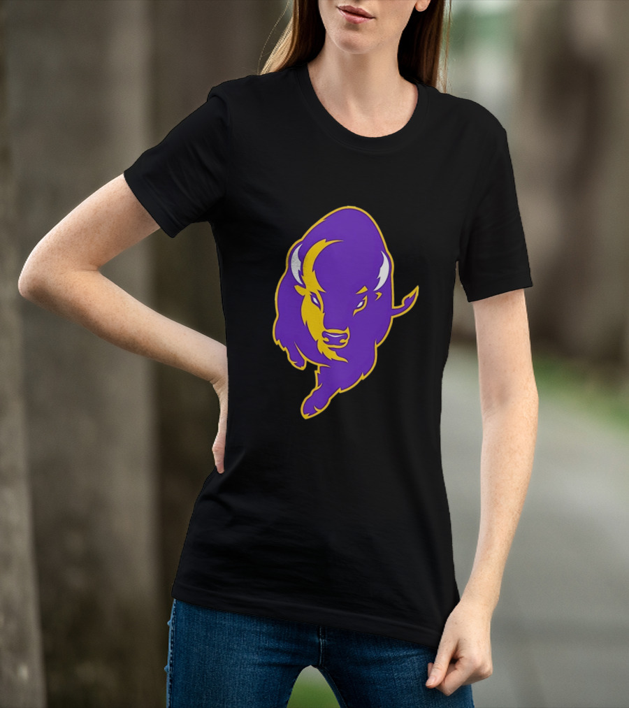 Lipscomb Bisons Purple And Yellow Charging Bison T-Shirt
