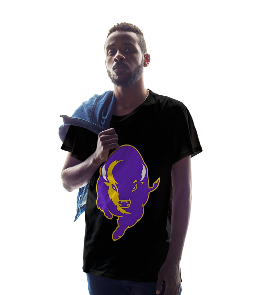 Lipscomb Bisons Purple And Yellow Charging Bison T-Shirt