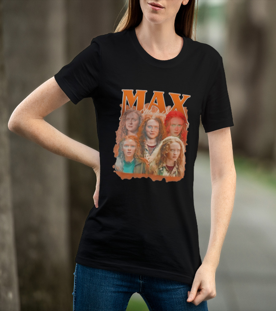 Max Mayfield Stranger Things Collage Orange Aesthetic T-Shirt