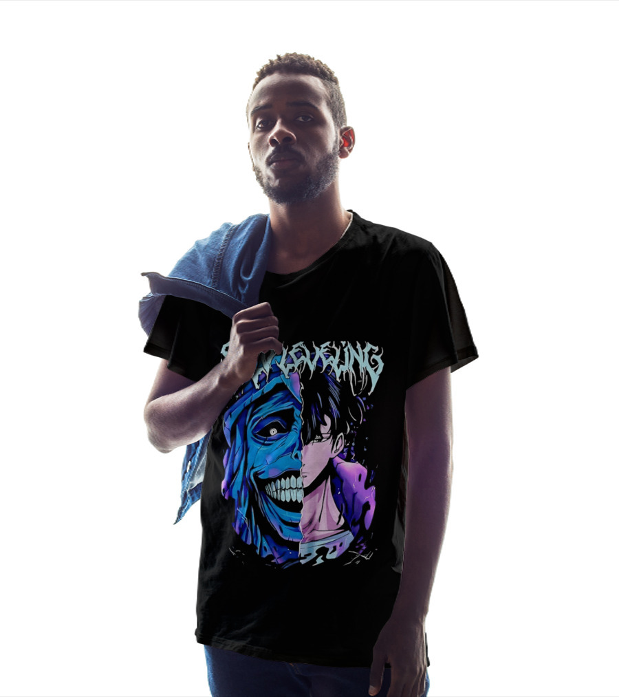 Solo Leveling Split Face Cotton Anime T-Shirt