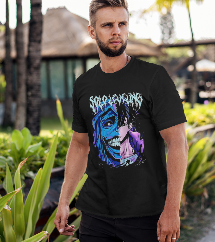 Solo Leveling Split Face Cotton Anime T-Shirt