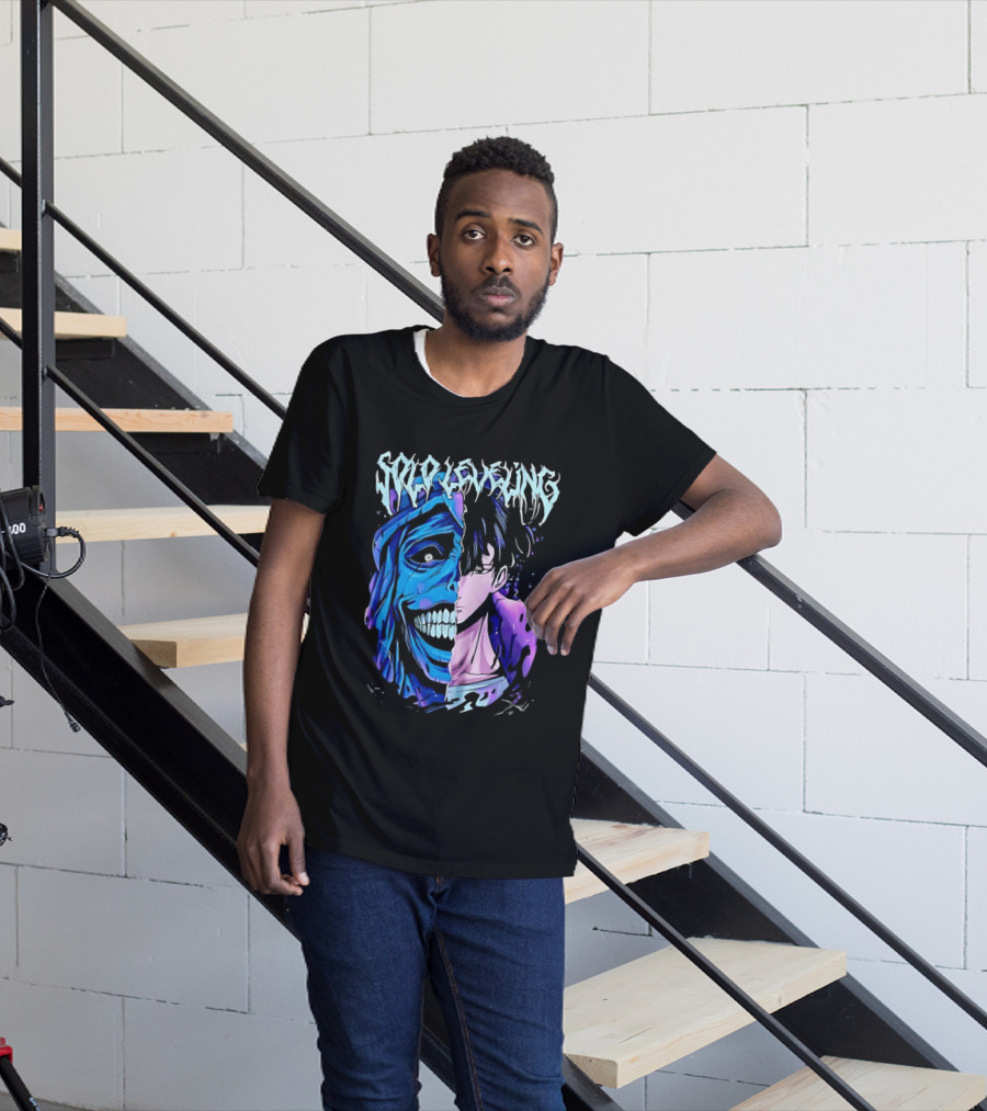 Solo Leveling Split Face Cotton Anime T-Shirt