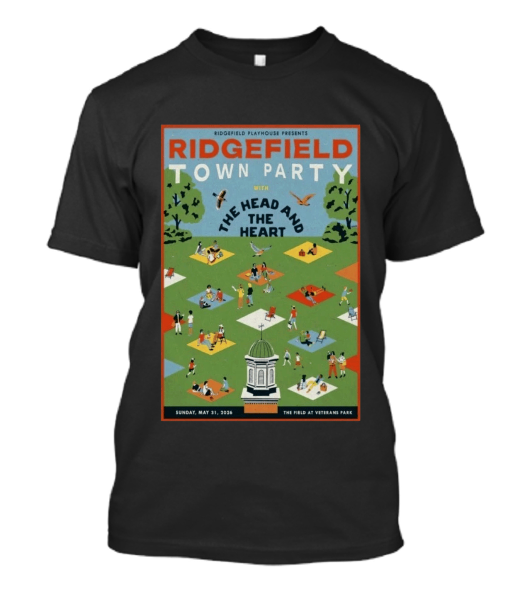 Ridgefield Town Party With The Head And The Heart May 31 2026 At The Field At Veterans Park T-Shirt