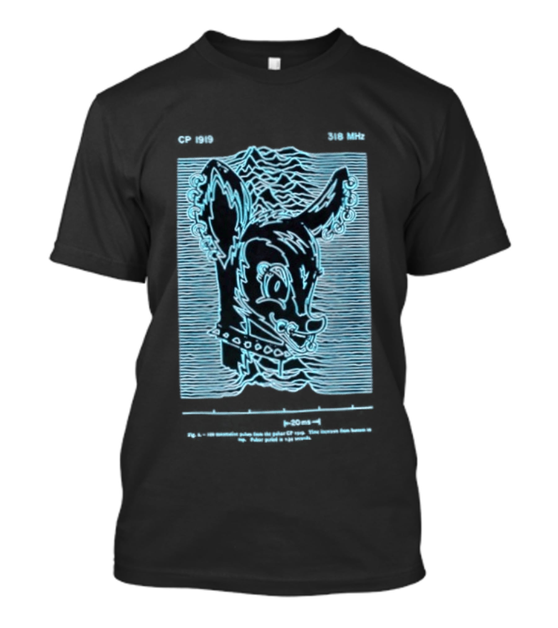 Allaround Risk CP 1919 318 MHz Blue Neon Reindeer Ears And Collar T-Shirt
