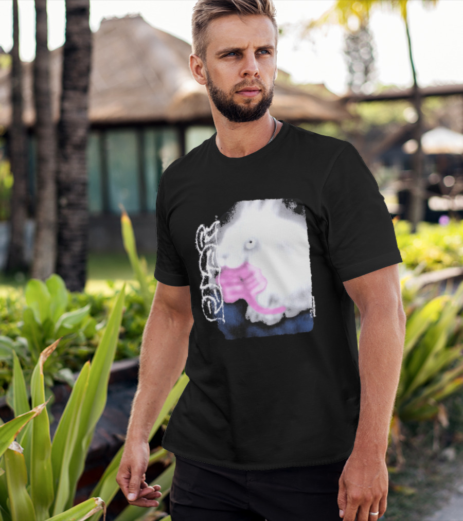 Flatspot Polar Rabbit With Pink Ribbon T-Shirt