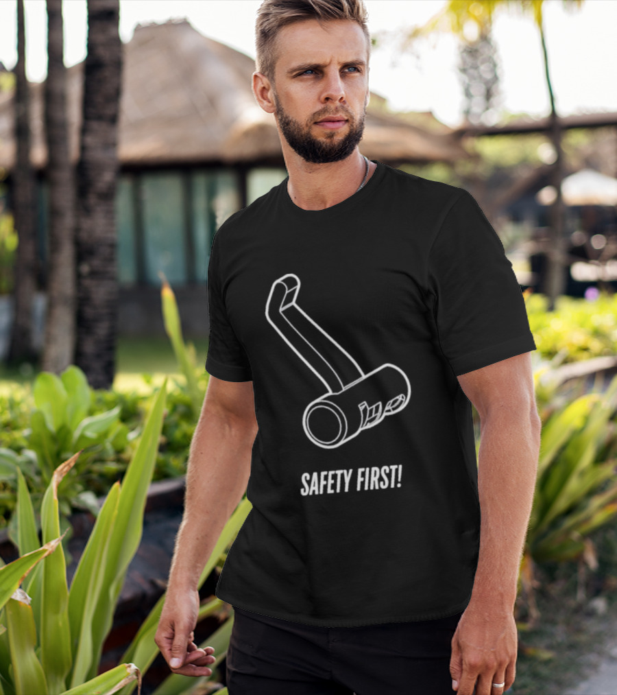 Safety First Bike Lock Sketch T-Shirt