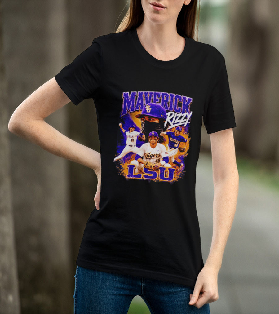 LSU Tigers Maverick Rizy Baseball Player Number 48 T-Shirt