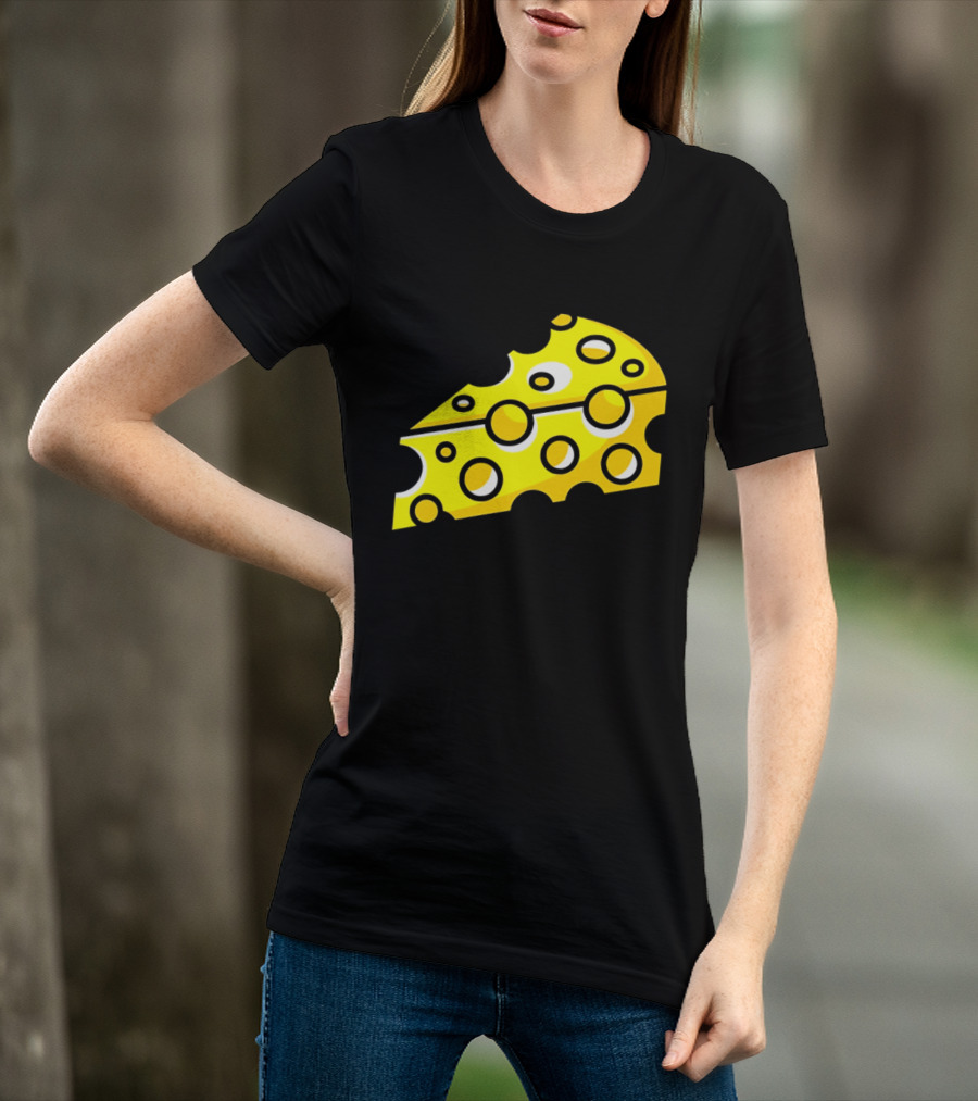 Swiss Cheese Hole Yellow Food Slice Dairy Snack Culinary T-Shirt