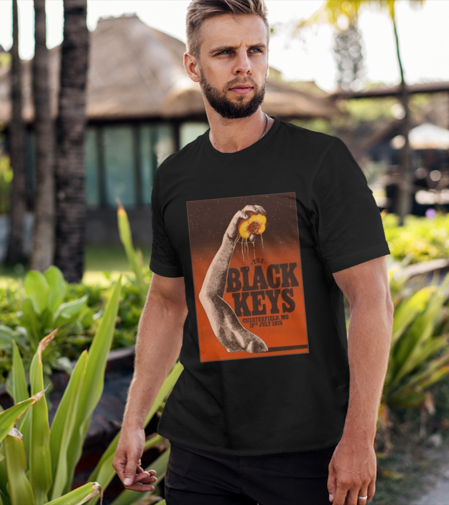 The Black Keys Chesterfield MO 19th July 2026 Hand Peach T-Shirt
