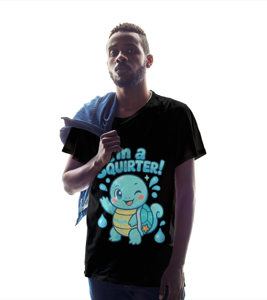 I'm A Squirter Squirtle Pokémon Winking Cute Water Droplets T-Shirt