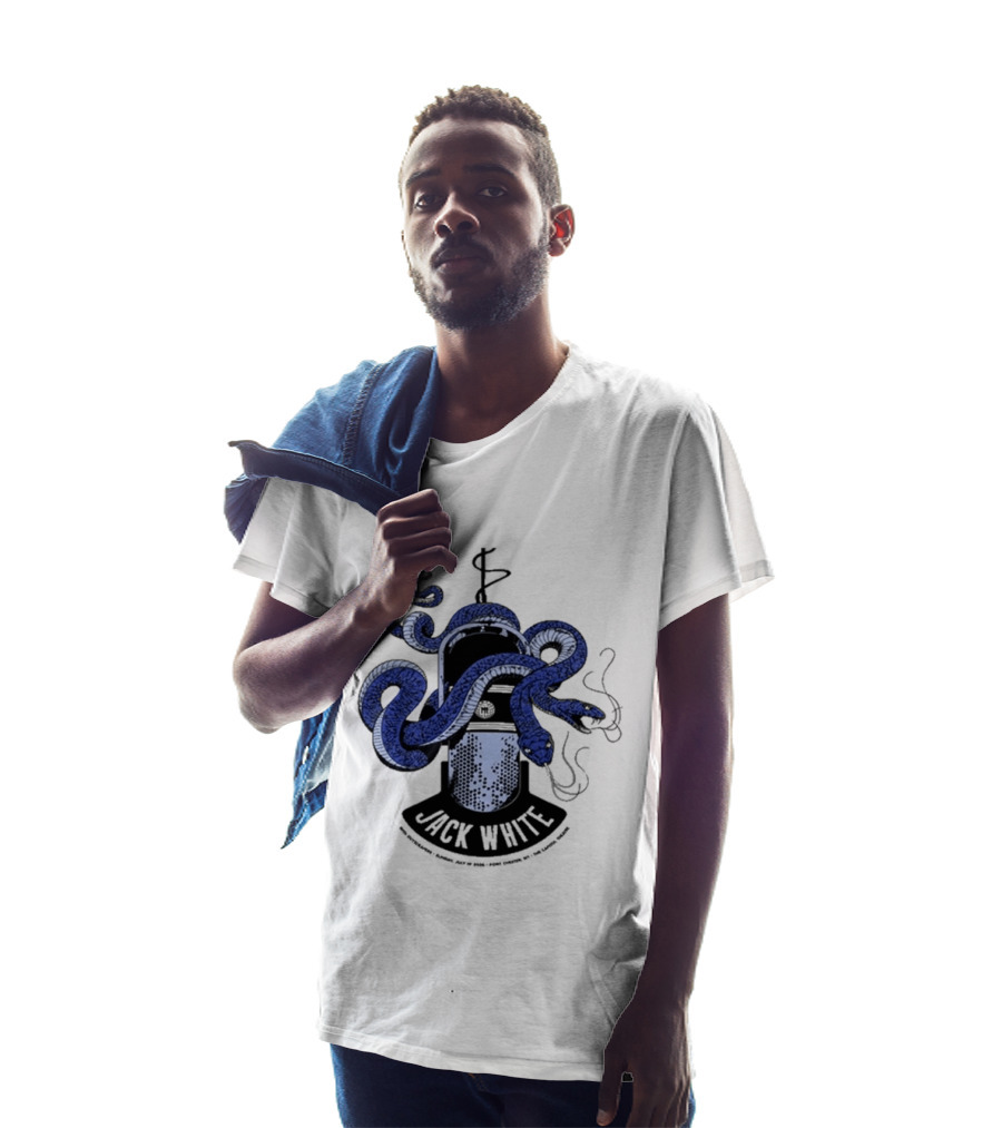 Jack White Chester New York 2026 Event Snake Wrapped Microphone T-Shirt