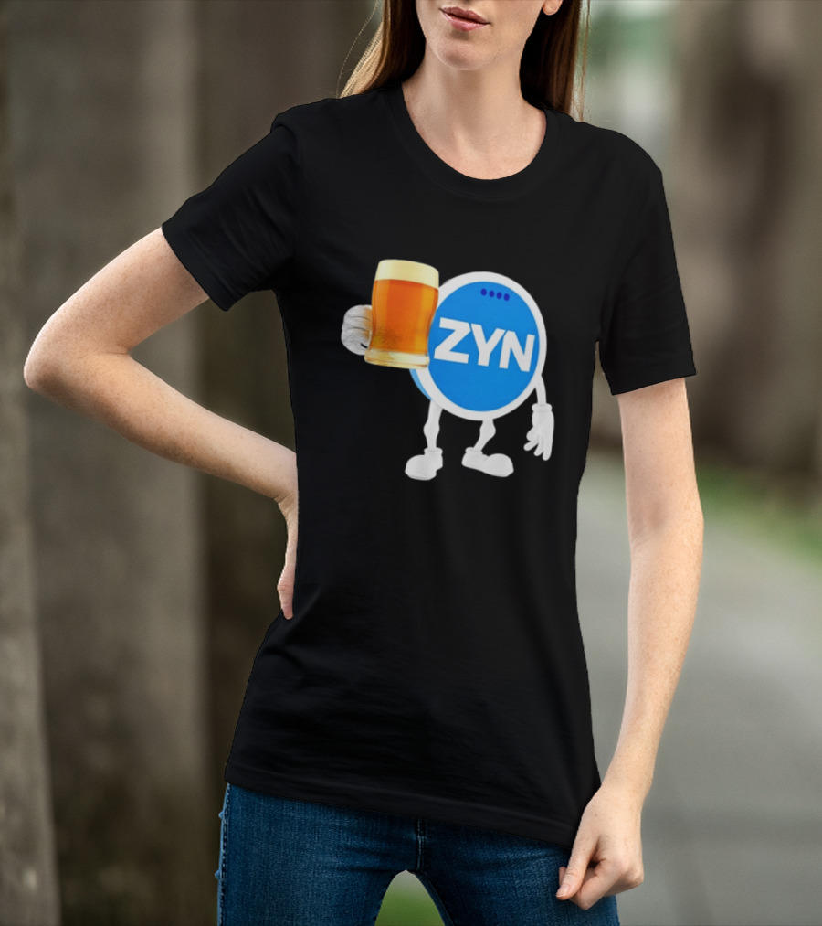 ZYN Snus Beer Character Holding T-Shirt