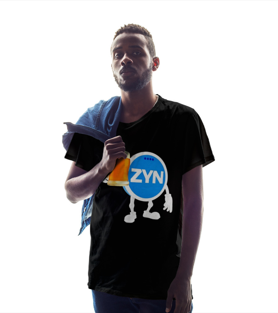 ZYN Snus Beer Character Holding T-Shirt