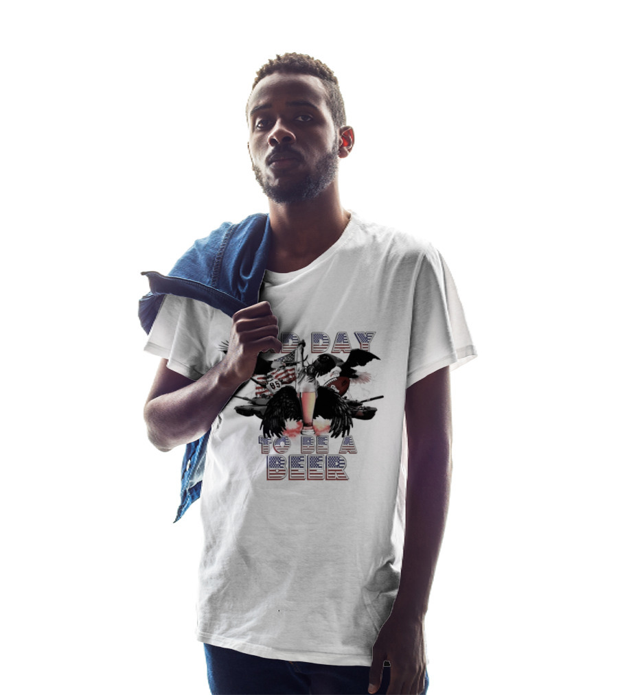 Bad Day To Be A Beer Eagle American Flag Football T-Shirt