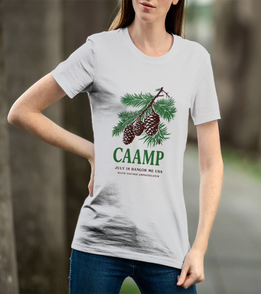 Caamp July 18 Bangor Maine USA Maine Savings Ampitheater Pinecones T-Shirt