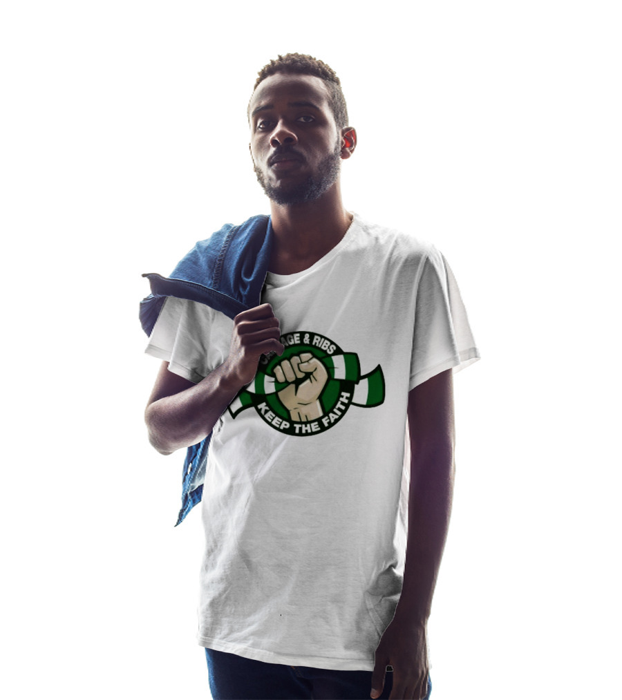 Cabbage & Ribs Keep The Faith Celtic FC Fist T-Shirt