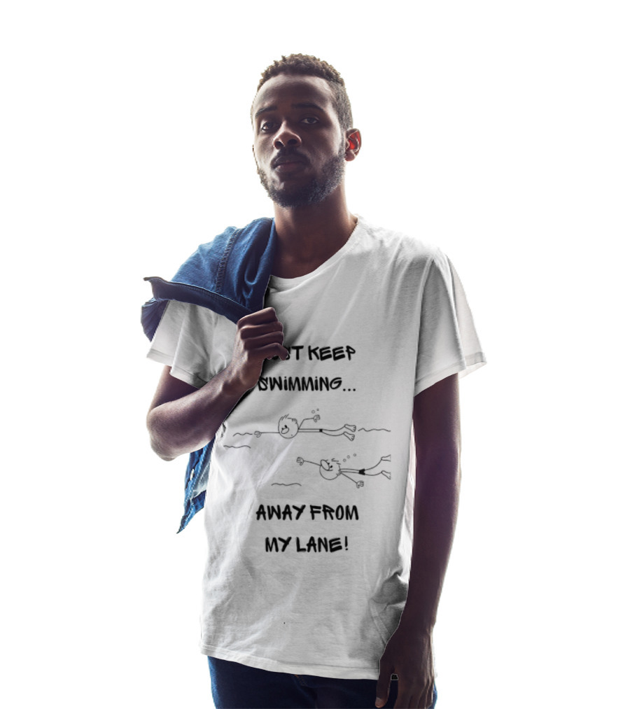 Just Keep Swimming Away From My Lane Swimmer Swimming Stick Figures T-Shirt