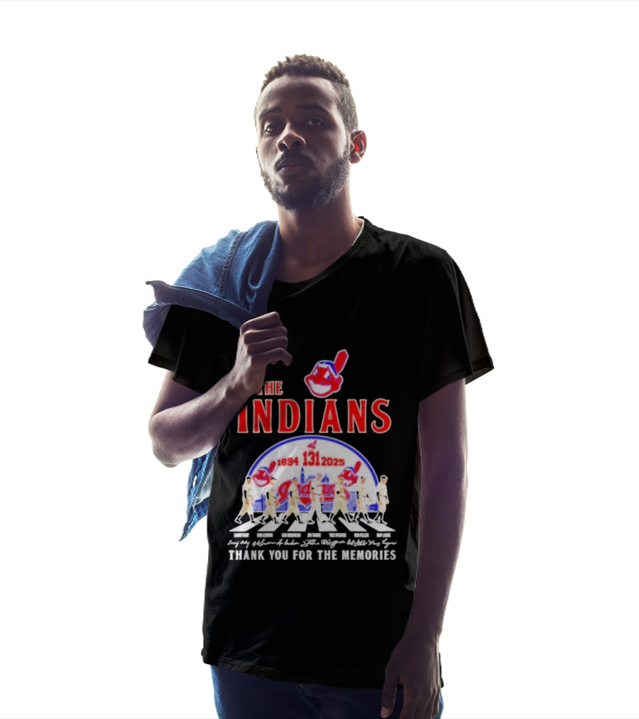 The Cleveland Indians 131st Anniversary 1894 2025 Thank You For The Memories Abbey Road Signatures T-Shirt