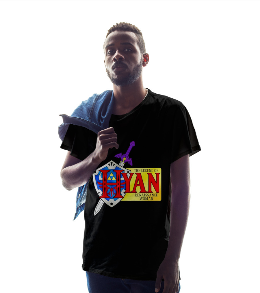 Hyan Renaissance Woman Legend Triforce Shield Sword T-Shirt