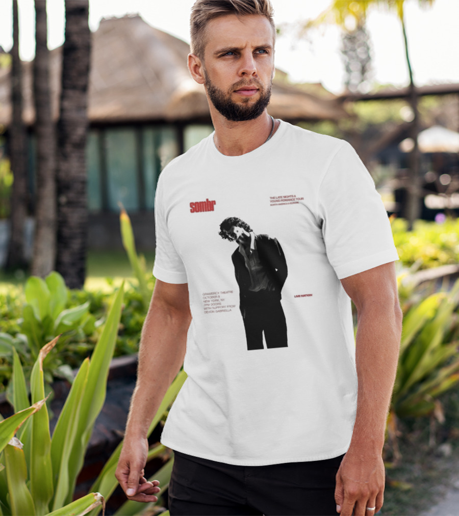 Sombr The Late Nights And Young Romance Tour Dates 2025 North America And Europe T-Shirt