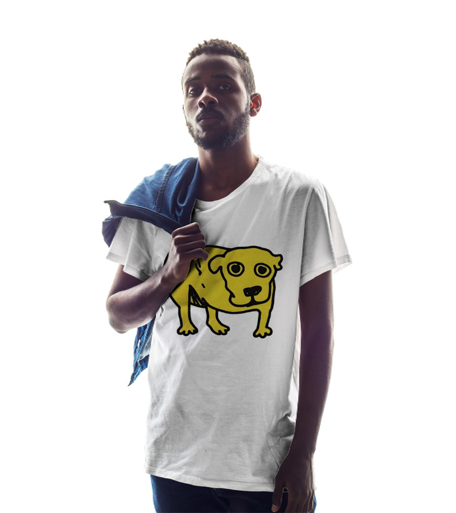 Tripod Aic Dog Drawing Yellow T-Shirt