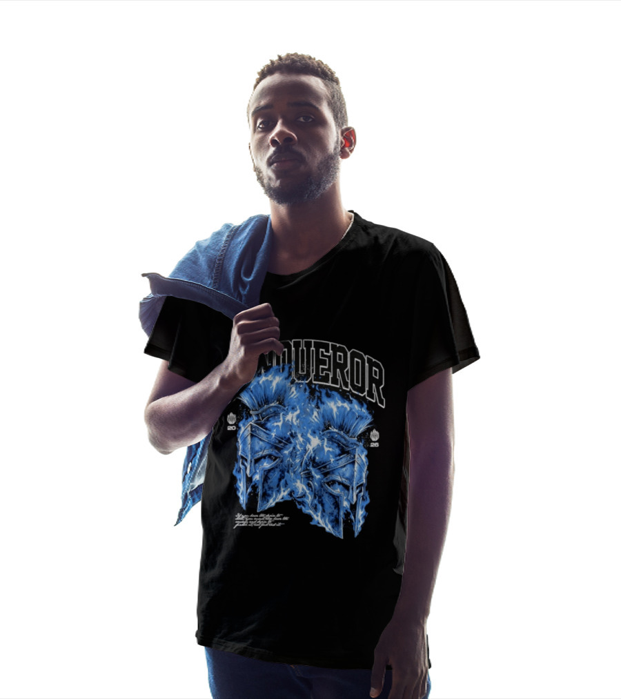 Conqueror Spartan Helmets Blue Fire Blaze T-Shirt