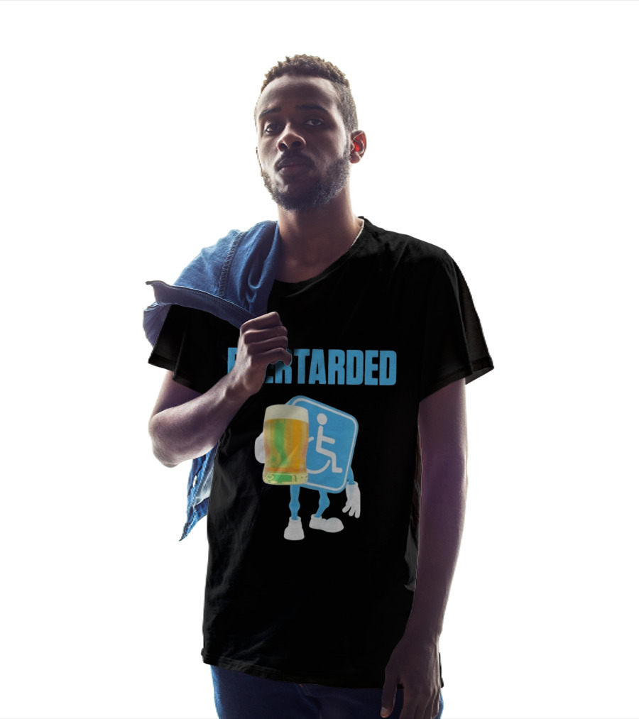 Beertarded Handicap Drinking Humor With Beer T-Shirt