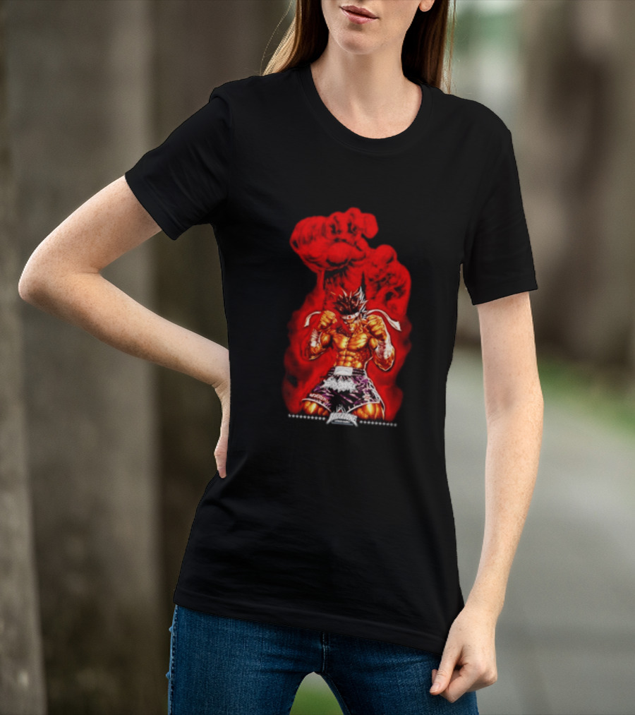 Brick And Bone Fight Club Thai Boxing Warrior With Fiery Fist T-Shirt
