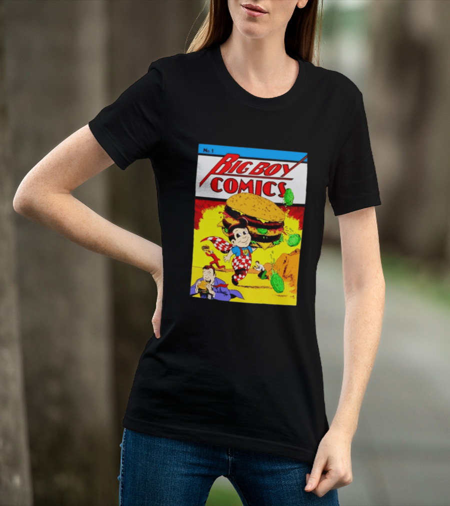 Big Boy Comics No 1 Hamburger Adventure Retro Comic Cover T-Shirt