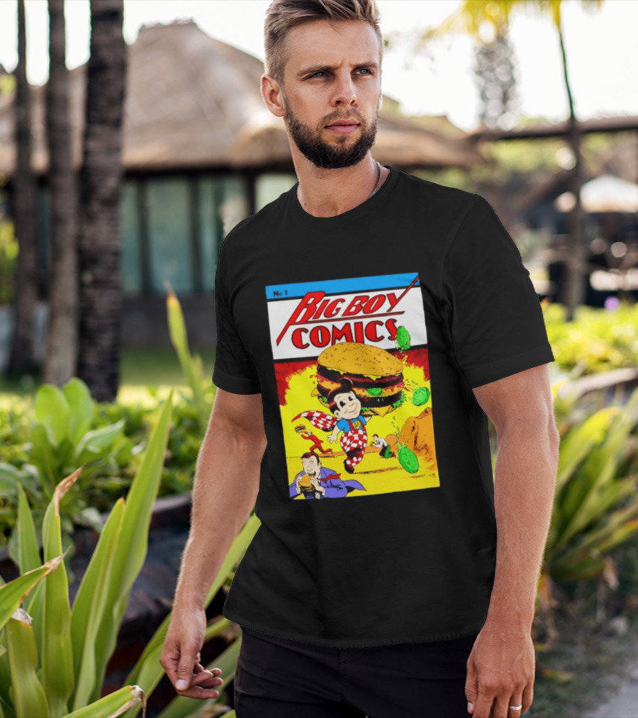 Big Boy Comics No 1 Hamburger Adventure Retro Comic Cover T-Shirt