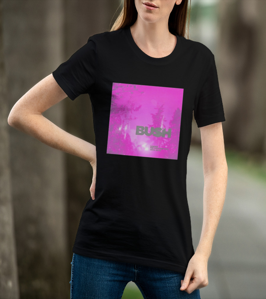 Bush Loaded The Greatest Hits 1994 2023 Pink Album Cover T-Shirt