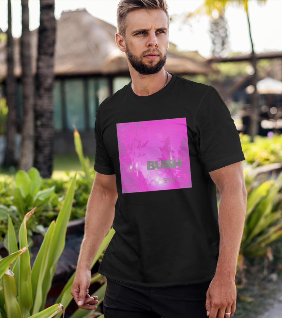 Bush Loaded The Greatest Hits 1994 2023 Pink Album Cover T-Shirt