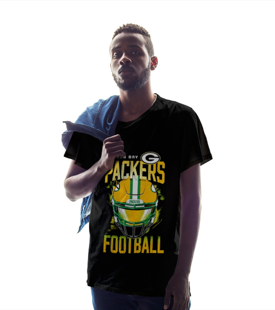 Green Bay Packers Football Helmet Packers Football T-Shirt