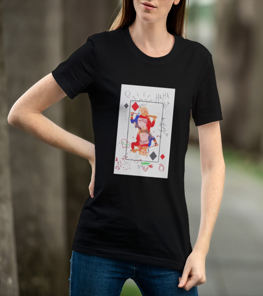 Harley Quinn Playing Card Queen HAHA DC Comics Joker T-Shirt