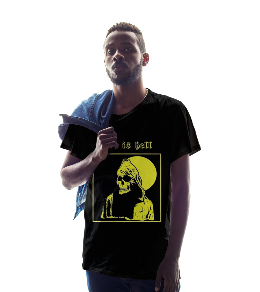 Life Is Hell Skeleton Grim Reaper Gothic T-Shirt