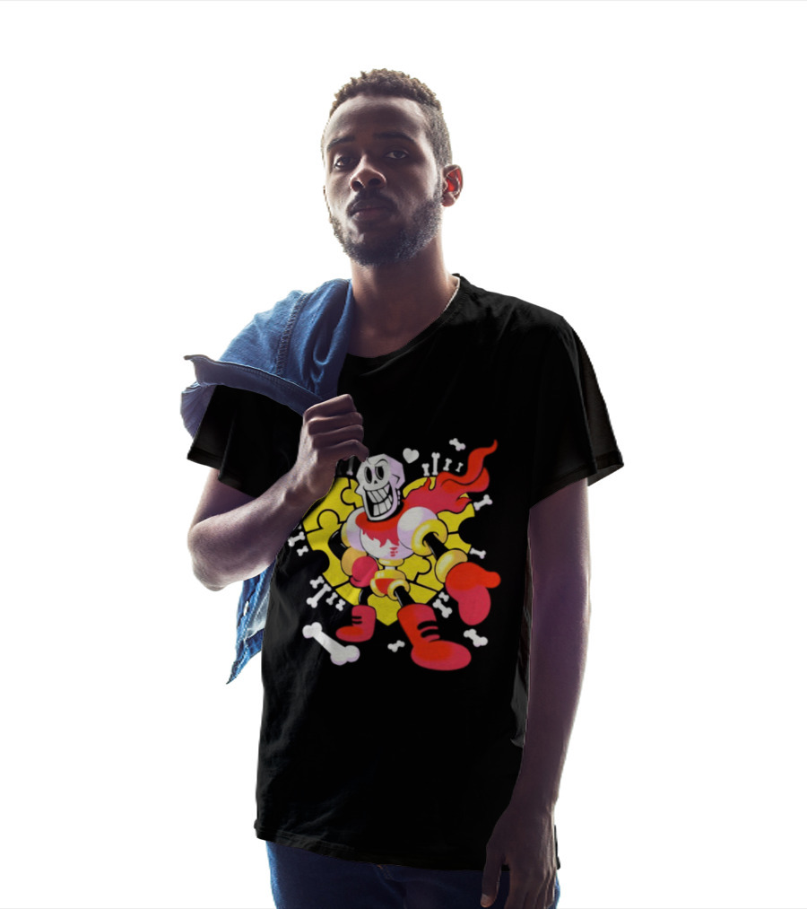 Papyrus Bonetrousle 10th Anniversary Undertale Puzzle Heart Skeleton T-Shirt