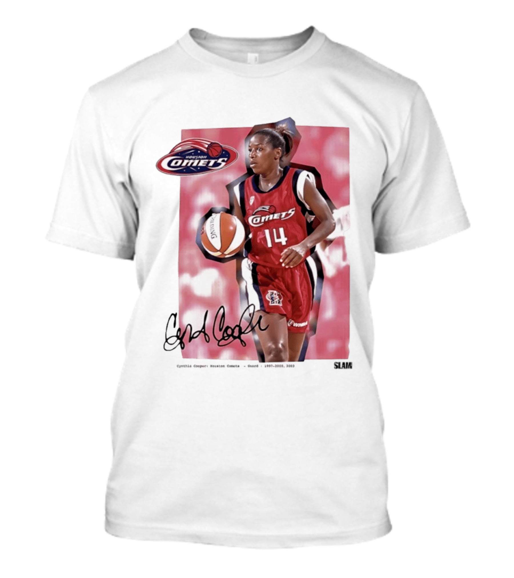 Cynthia Cooper Houston Comets 14 WNBA SLAM Legends T-Shirt