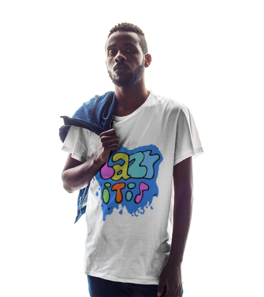 Lazy It Is Colorful Drip Graphic Blue Paint Splatter T-Shirt