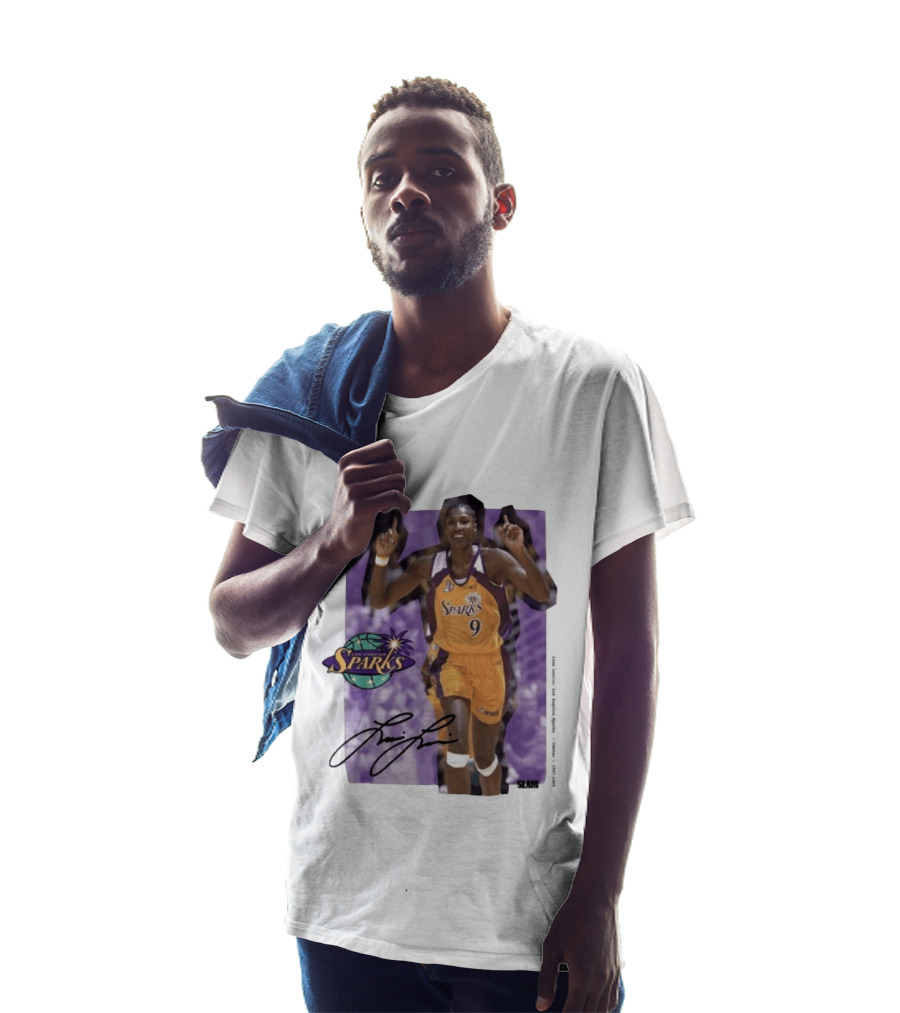 Lisa Leslie Los Angeles Sparks No 9 1997 2009 SLAM Autographed Basketball Legend T-Shirt