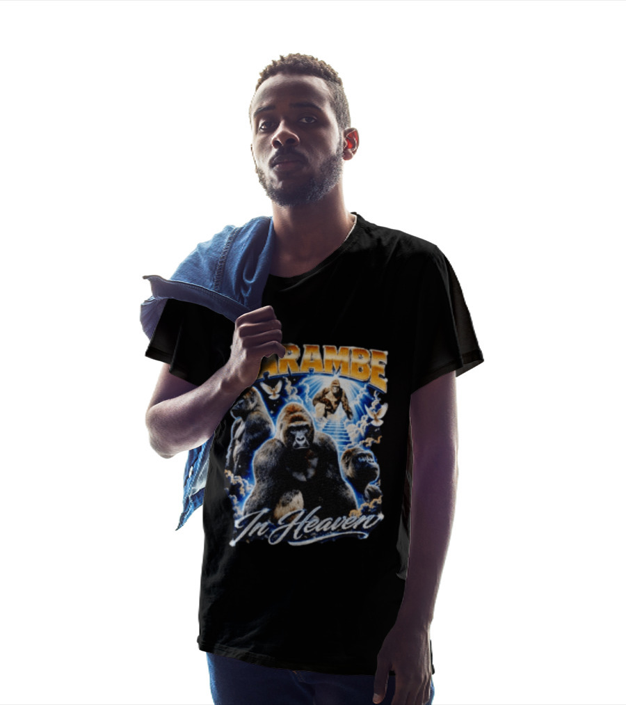 Harambe In Heaven Gorilla And Angels T-Shirt
