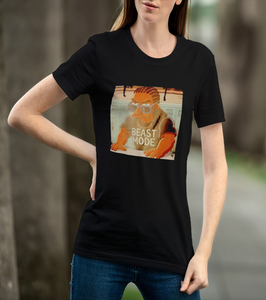 Simpson X Big Chrizzle Beast Mode Character In Sunglasses Locker Room Scene T-Shirt