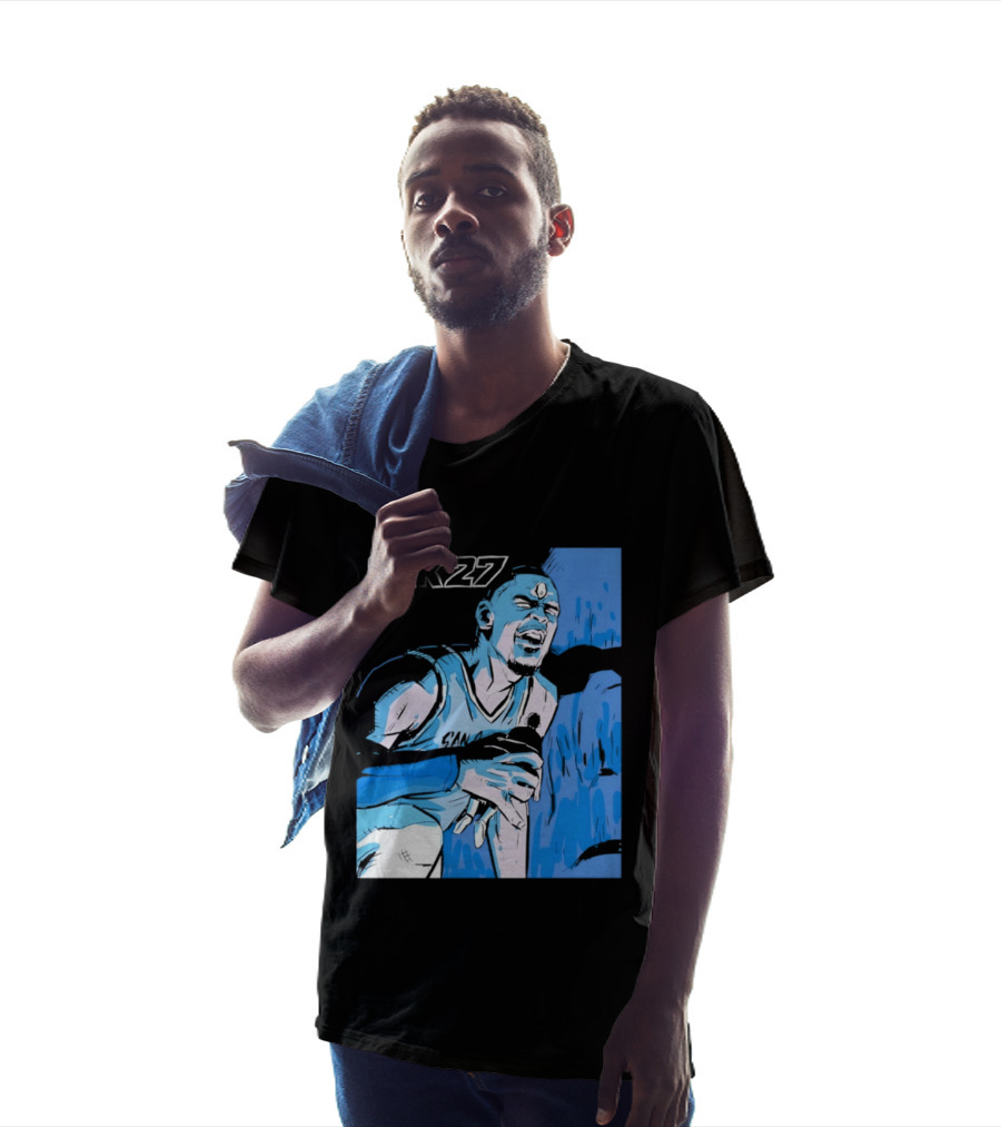 Victor Wembanyama NBA 2K27 Basketball Game Cover T-Shirt