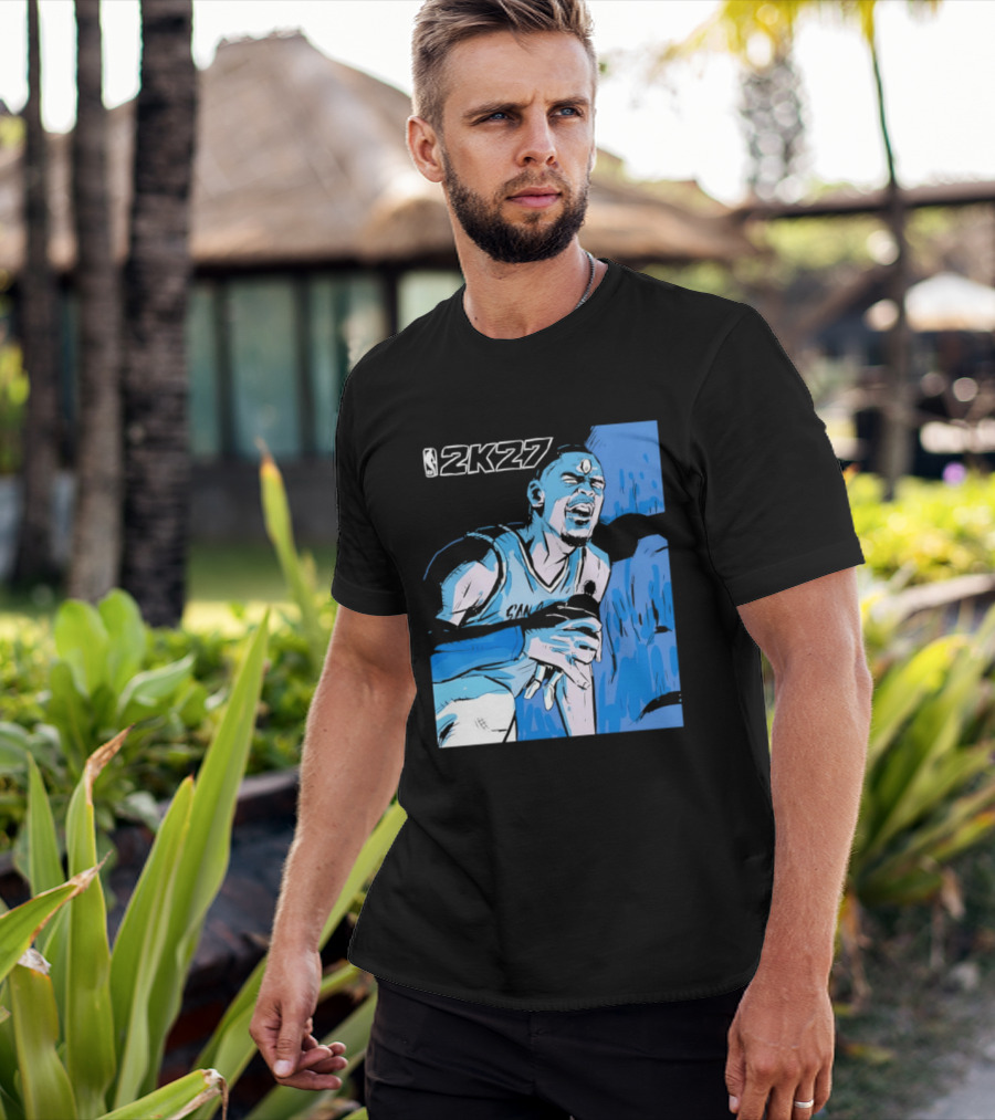 Victor Wembanyama NBA 2K27 Basketball Game Cover T-Shirt