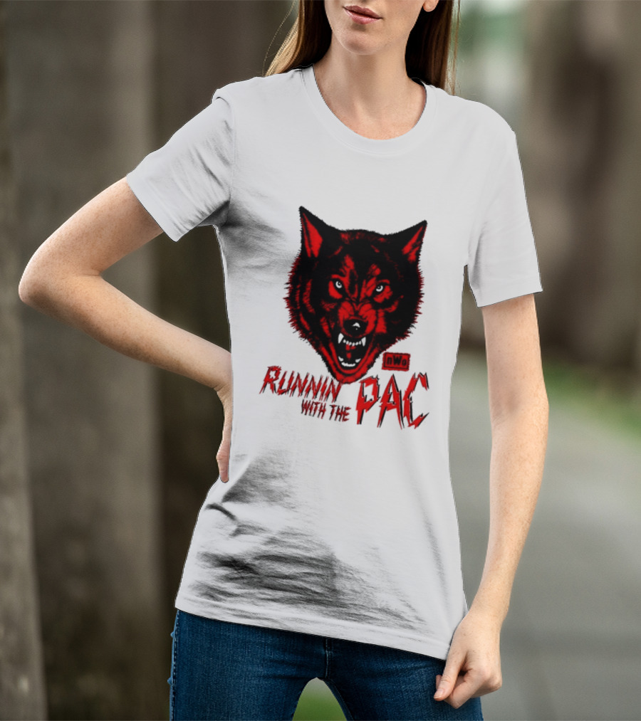 Runnin With The Pac Wolf NWo New World Order 2 Sided T-Shirt