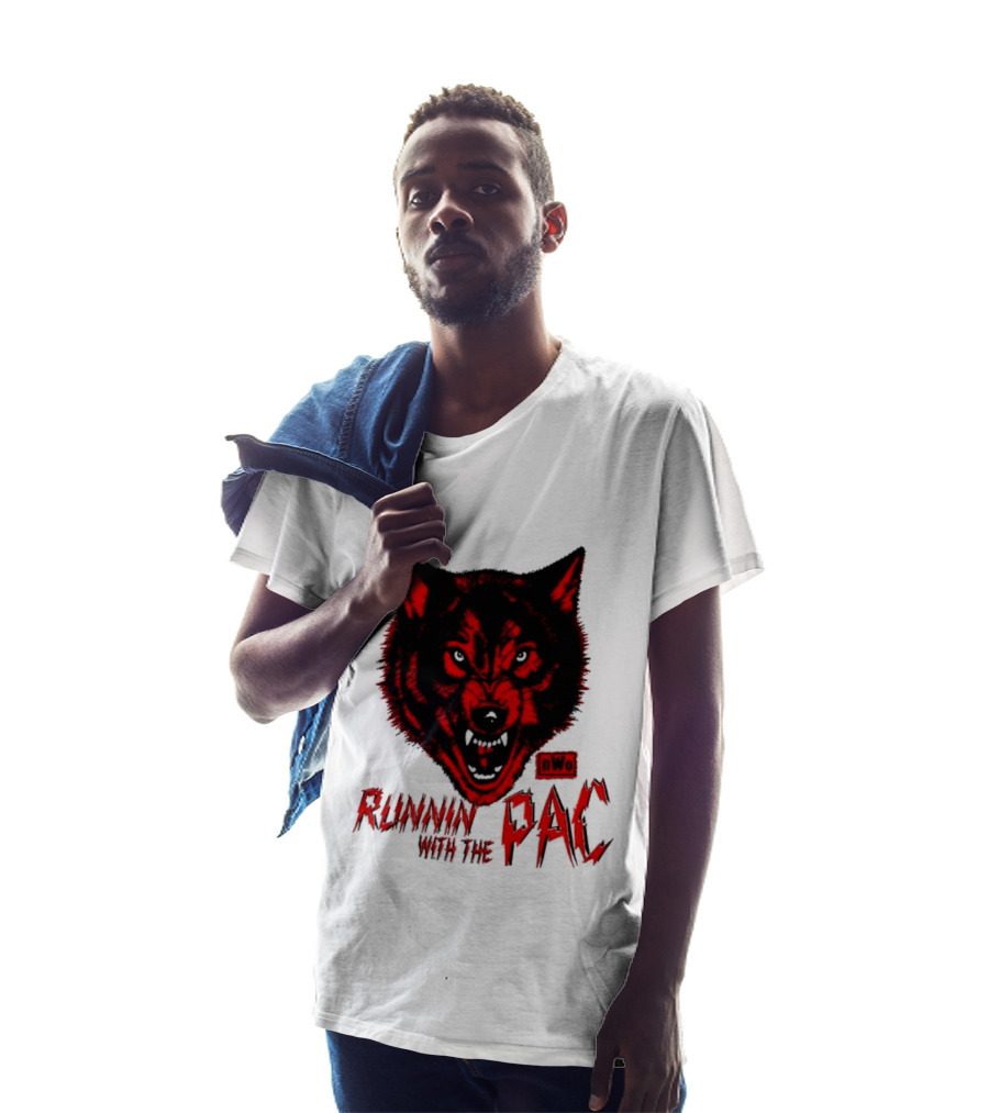 Runnin With The Pac Wolf NWo New World Order 2 Sided T-Shirt