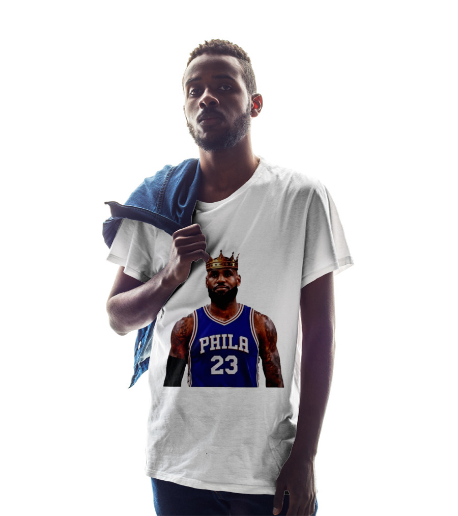 Lebron James 23 Phila Basketball King With Crown T-Shirt