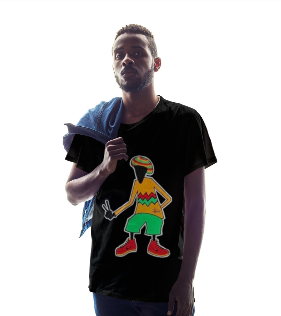 Stussy Rasta Man Peace Sign Reggae Streetwear Jamaica Style Fashion T-Shirt