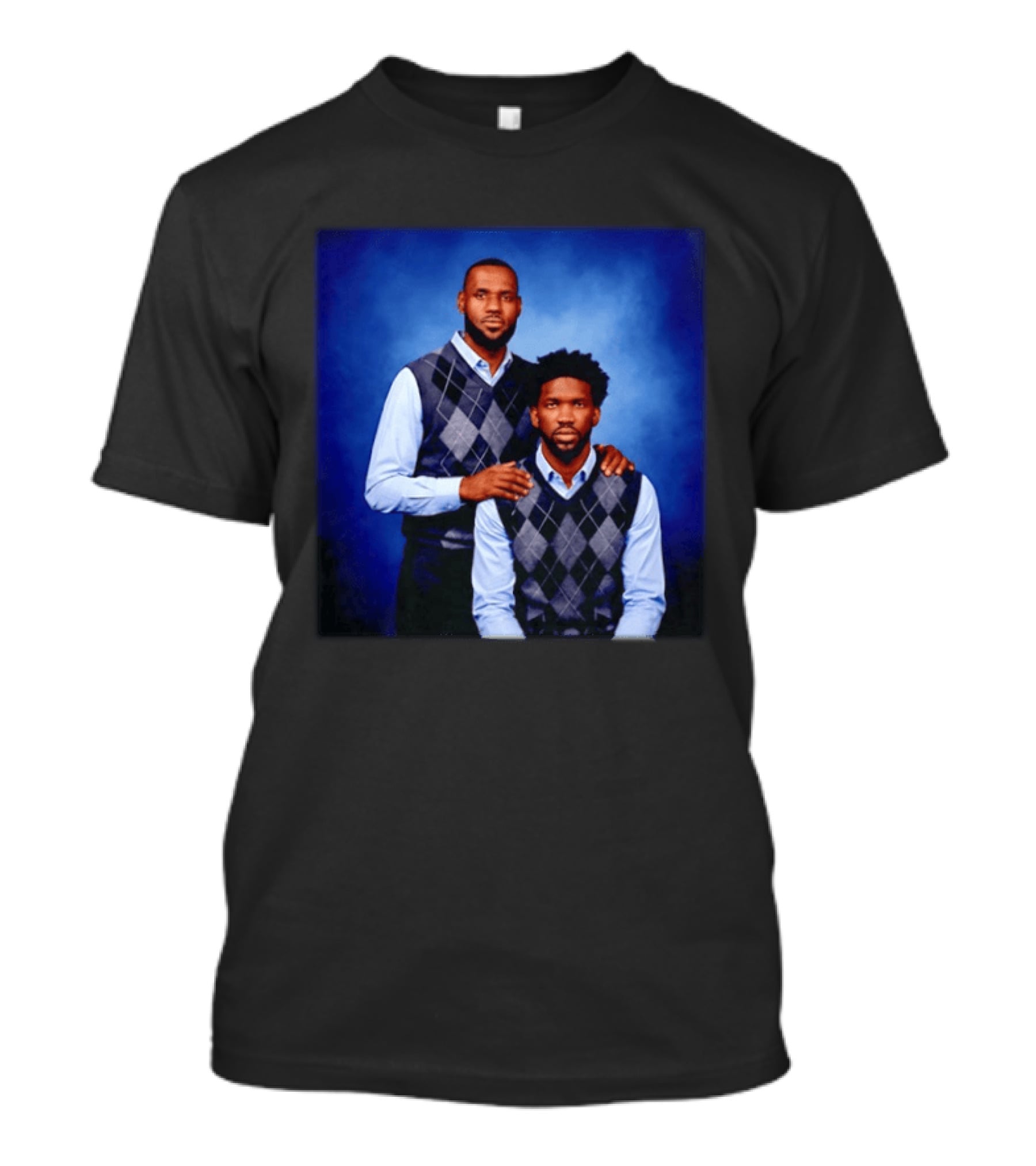 Lebron James Joel Embiid Philadelphia 76ers In Matching Argyle Sweaters T-Shirt