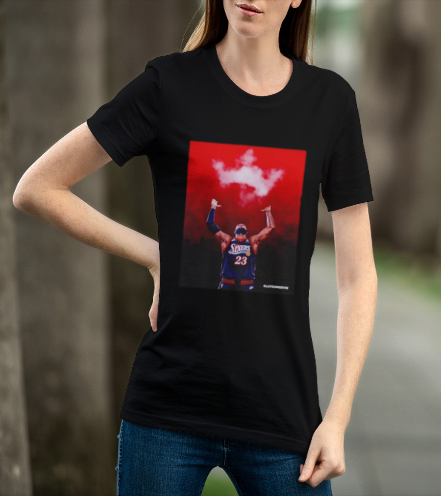 LeBron James Philadelphia 76ers No 23 ClutchPoints King Celebration T-Shirt